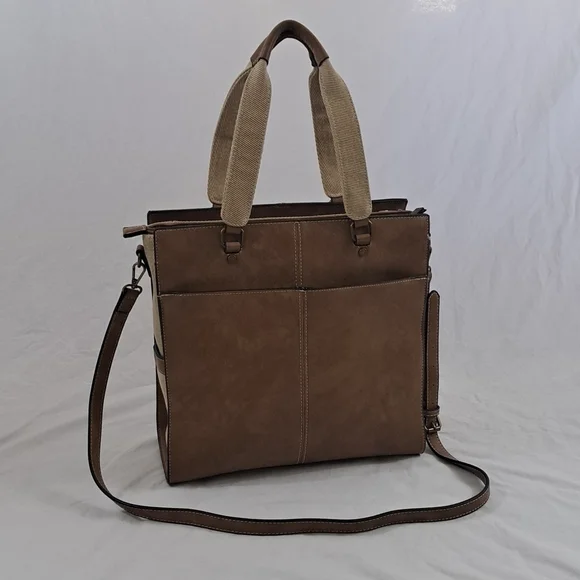 Simply Noelle Camel Brown Vegan Leather and Canvas - Picture 2 of 16